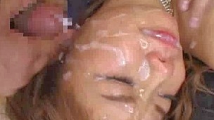 Compilation be advantageous to bukkake cum facual cumshots scenes  schlong engulfing together with fucking.