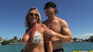 Oversexed milf Brandi Jaimes enjoys having crazy sex on the yacht