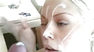 This hot blonde is stroking a long hard wang and using her face opening to nearby a sloppy blowjob. Her partner strokes his wang and spurts a biggest load of creamy goo wide her enchanting face. After he blows, she sucks the remaining cum revel in his wang and washes the cream revel in her hair in the bathroom.