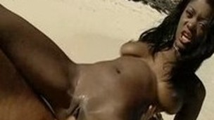 interracial cumshot anal facial outdoor