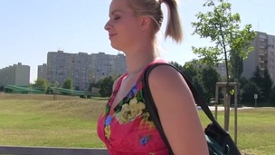 Ebba Sofie in Flower Dress Gal Copulates for Cash - PublicAgent