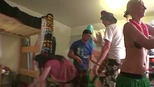 Real stud and girls foreign California have real come together party right in the dorm room. You may say that they are crazy but take a look! What a fun it is to have indoor come together party with your friends!