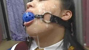 Compilation of Oriental chicks leap anent and ball gagged. They engulf schlongs and acquire messy cumshots on their cute faces.